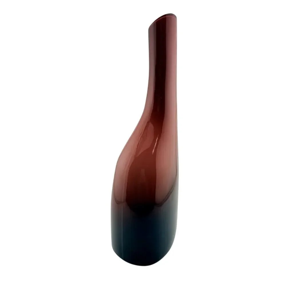 IKEA Okkso Cased Glass Bud Vase Modernist Minimalist Plum Ombre 1990 Vintage